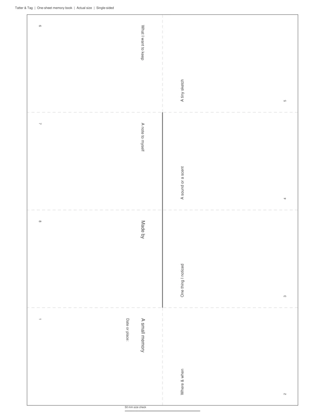 Fold a small memory book — actual printable template