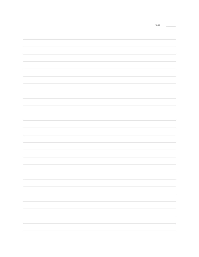 Actual plain letter continuation page with 8 mm rules and a page-number space: full Letter printable sheet